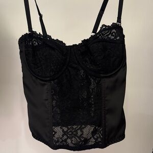 BDG Black Lace Bustier Top
